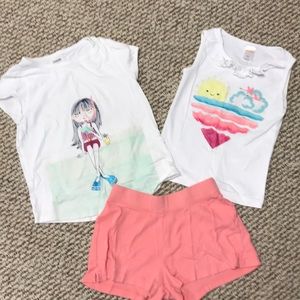 Gymboree 2 shirts, one short size 7